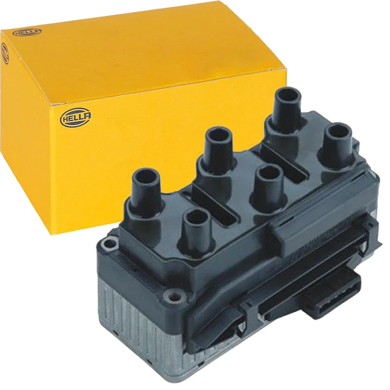 HELLA 5DA 358 057-091 Ignition Coil - 12V - 5-pin connector - Bolted