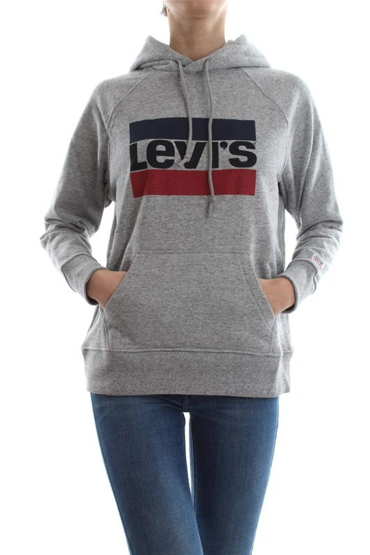 Levi's Women's Graphic Sport Hoodie Smokestack Heather (Grey) S