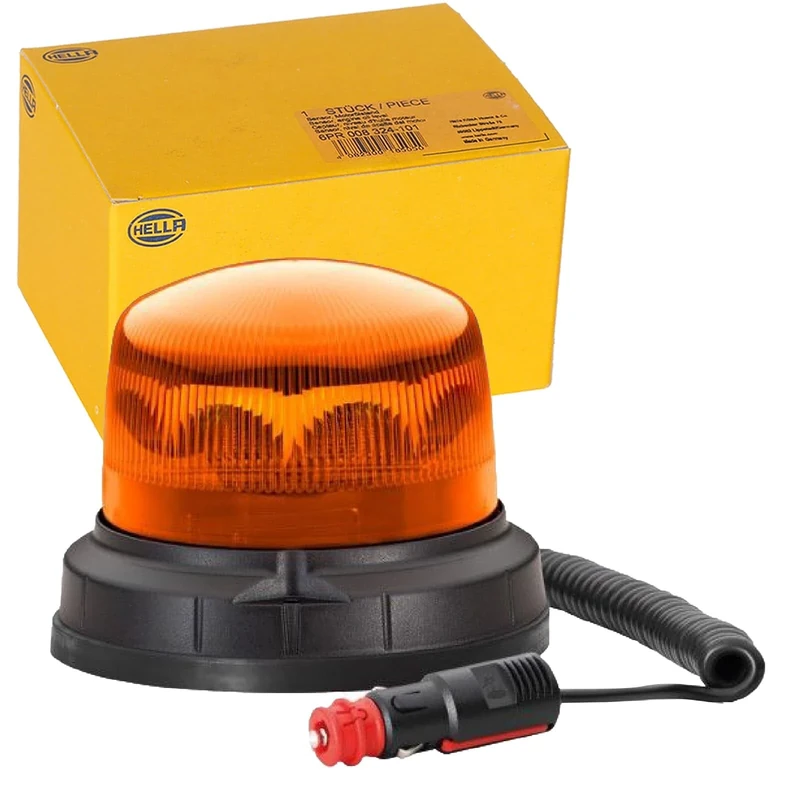 HELLA 2XD 013 979-021 LED-Strobe-type Beacon - RotaLED Compact - 12/24V - Yellow - Magnet Mount - Cable: 200mm
