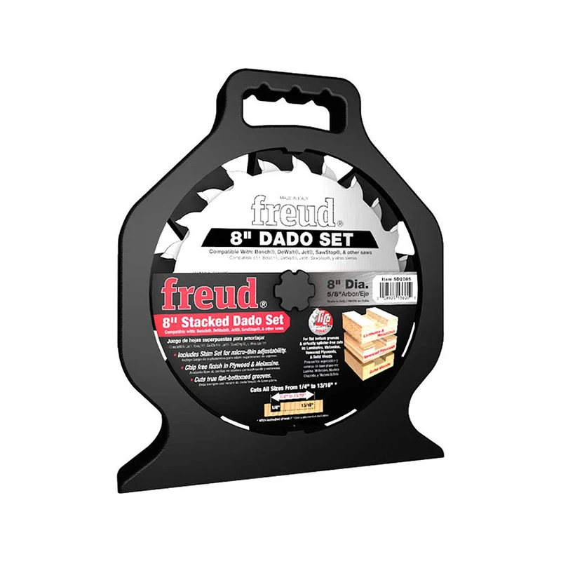 Freud 8" Pro Dado Set: 12T, Carbide, Wood Compatible