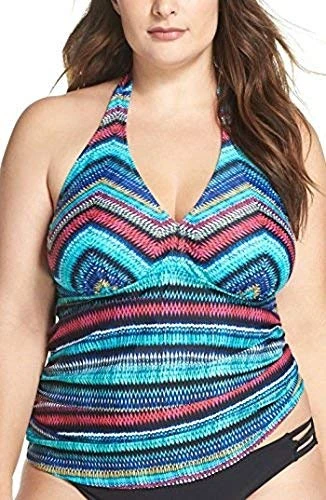 Profile Women's Plus Size Cozumel Printed Tankini Top - Multi 20W