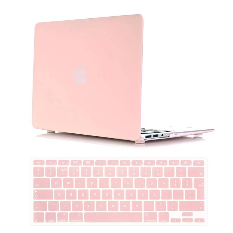 Se7enline Compatible with Frosted Silky-Smooth Soft-Touch Hard Shell Case Cover for Macbook Pro 13" with Retina Display Model A1502/A1425 with Keyboard Cover, Rose quartz (Baby Pink)