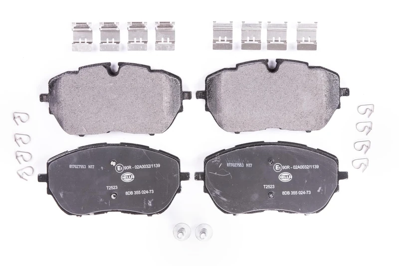 HELLA 8DB 355 024-731 Brake pad set - not prepared for wear indicator - T2523 - for e.g. PEUGEOT