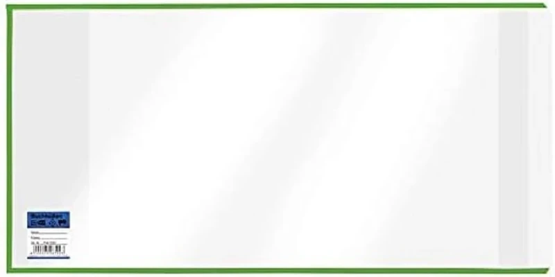 VELOFLEX 1540303 Book Cover 303 x 650 mm Polypropylene Film with Flap Transparent Pack of 10