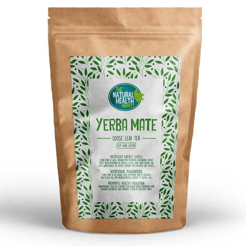 The Natural Health Market Yerba Mate Loose Leaf Tea (100g) | Unsmoked & Not Aged | Premium Herbal Mate Tea Rich in Antioxidants, Vitamins & Minerals | Made in UK | Eco-Friendly & Jitter-Free Energy