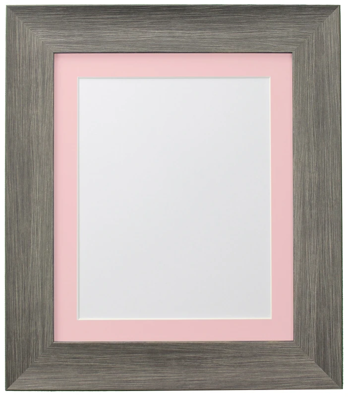 FRAMES BY POST Hygge Picture Photo Frame, Plastic Glass, Wolf Grey with Pink Mount, 36 x 24 Image Size 30 x 20 Inches