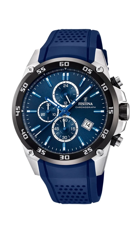 Festina 'The Originals collection' Men's Quartz Watch with Blue Dial Chronograph Display and Blue Rubber strap F20330/2