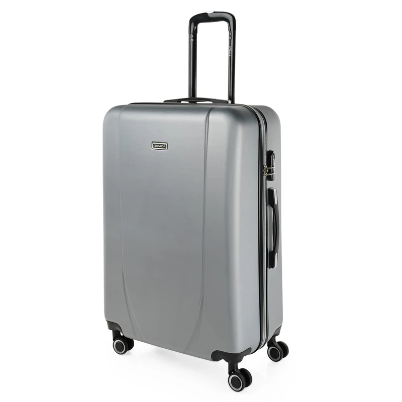 ITACA - Lightweight Suitcases Large - ABS Large Hard Shell Suitcase 75cm Travel Suitcase - Lightweight Suitcases Large with Combination Lock - Rigid Large Suitcase 4 Wheels Lightweight and Re, Silver