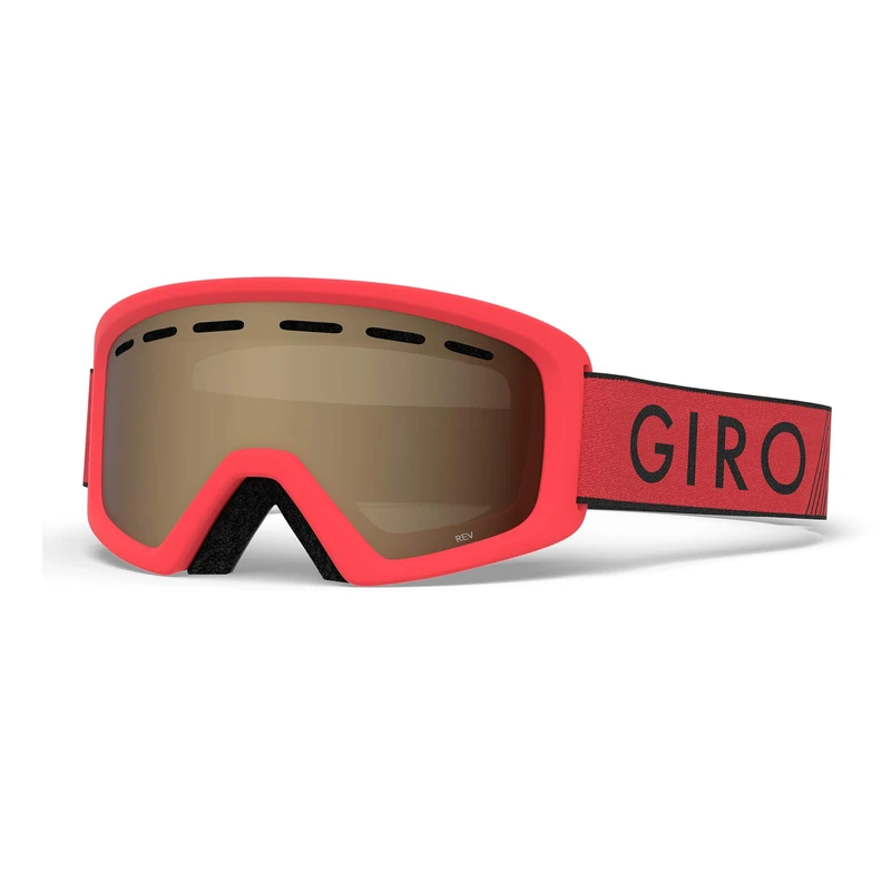 Giro GIRRJ Women Rev Youth Snow Goggles - Red/Black Zoom - Amber Rose Lens, Medium Frame