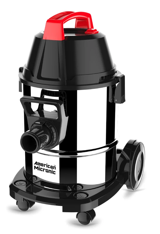 AMERICAN MICRONIC 21 L Wet & Dry Vacuum Cleaner 1600W 28KPa Powerful Suction HEPA Filter Blower Function Stainless Steel Tank Household & Car Cleaning