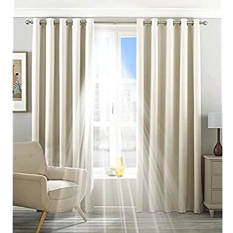 Riva Home Eclipse Blackout Eyelet Curtains, Polyester, Ivory, 90 x 54 (229 x 137 cm)