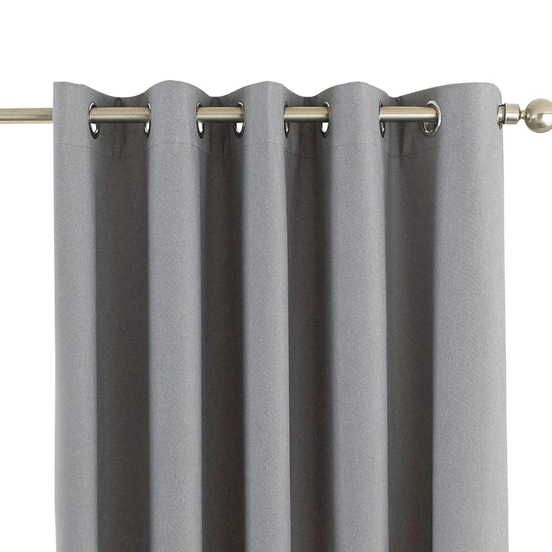 Riva Home Eclipse Blackout Eyelet Curtains, Grey