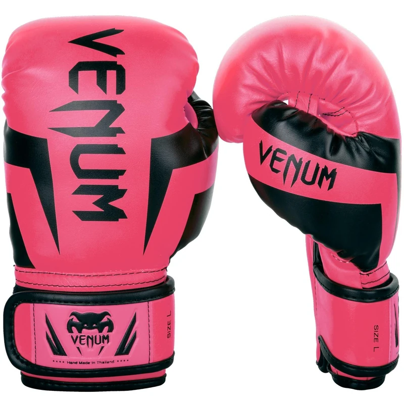 Venum Kids Elite Boxing Gloves - Neon Pink - Large