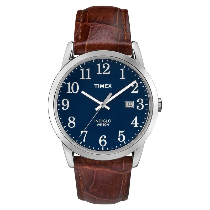 Timex Easy Reader Men's 38mm Brown Leather Strap Date Window Quartz Watch TW2R63800