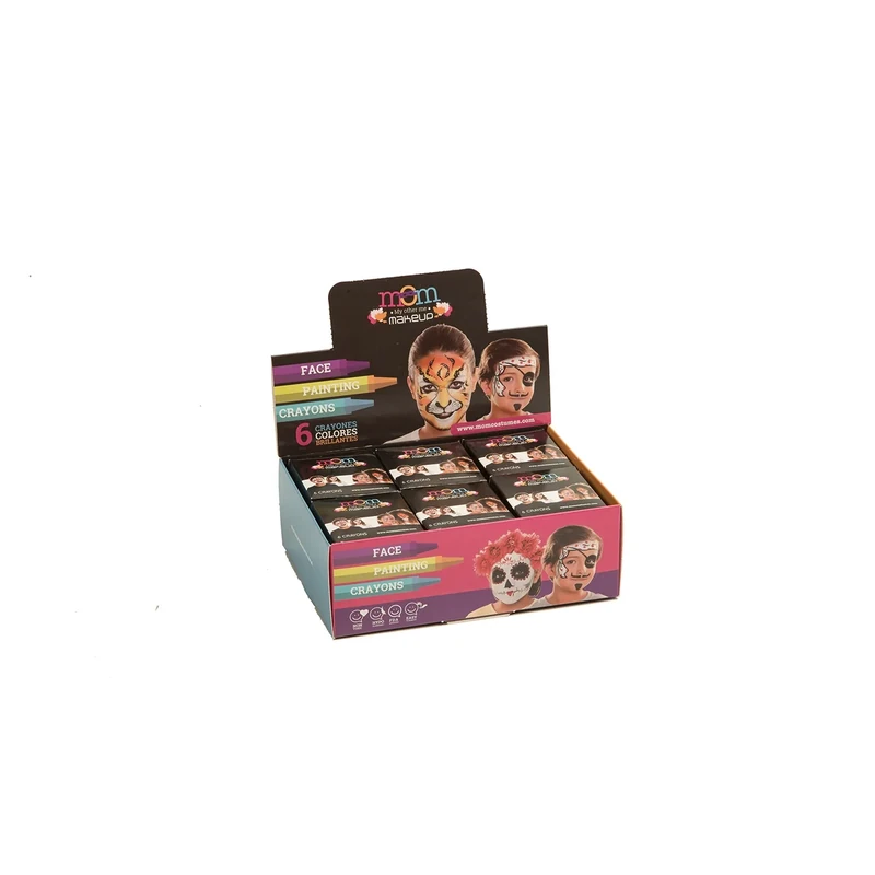 Viving Costumes Basic 6 Colour Crayon Box in Display (36 U), 17.5 x 6 x 13 cm - Image 1
