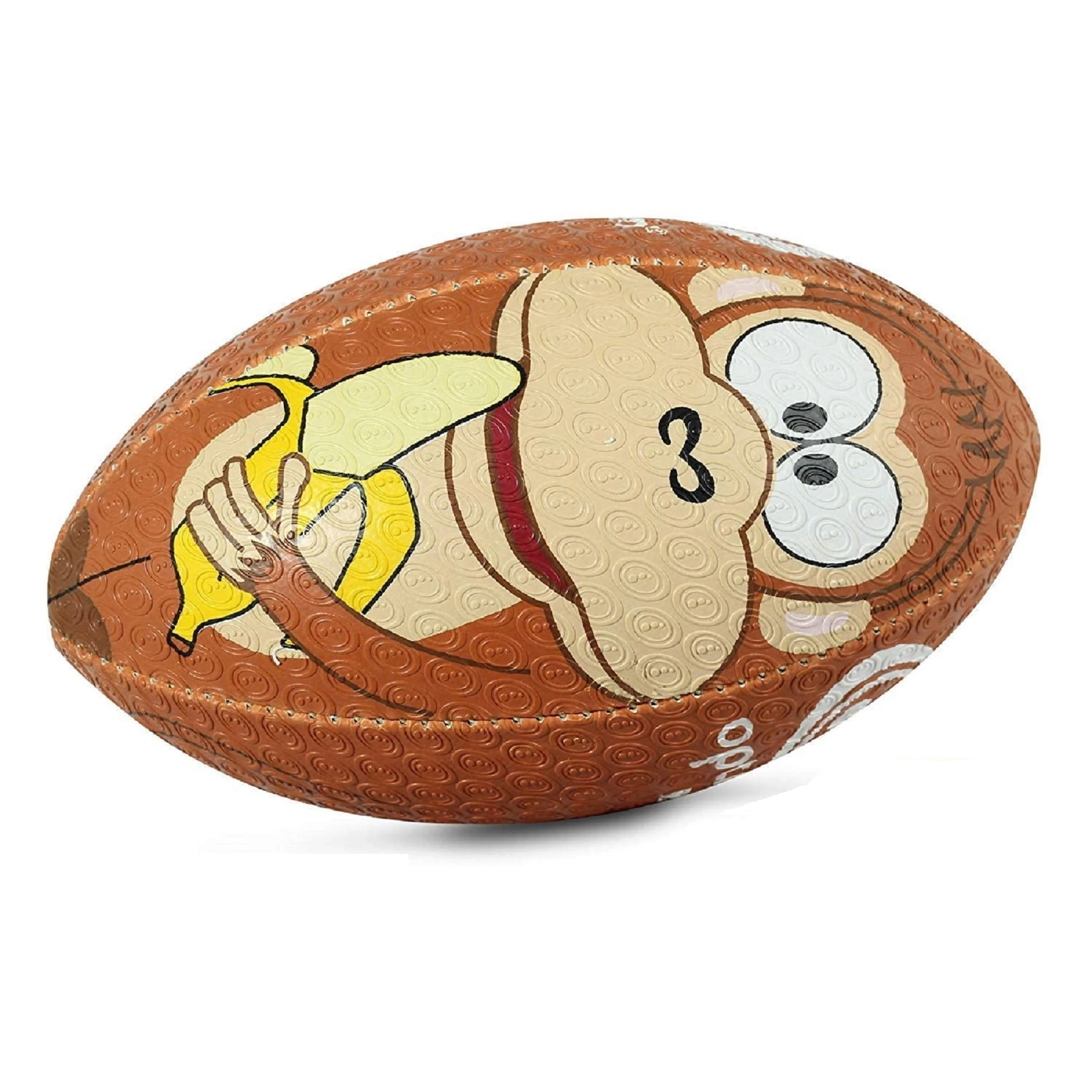 Optimum Rugby Ball - Balanced and Responsive for Accurate Handling and Kicking of Top-Performing Rugby Balls - Perfect for Training and Gameplay - 2-Ply 410g Ball - Monkey - 3