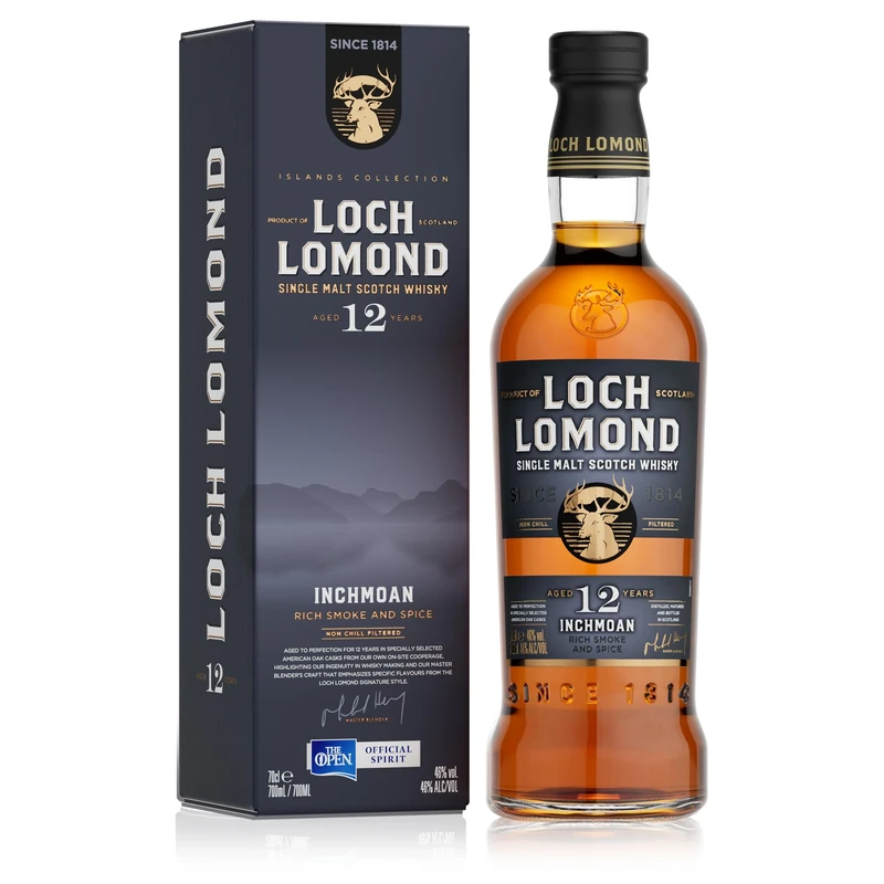 Loch Lomond Inchmoan 12 Year Old Single Malt Whisky 70cl | Award-Winning Single Malt Whisky from Loch Lomond, Scotch Whisky Aged in Oak Casks for a Smoke and Spice Finish, a Premium Whisky Gift
