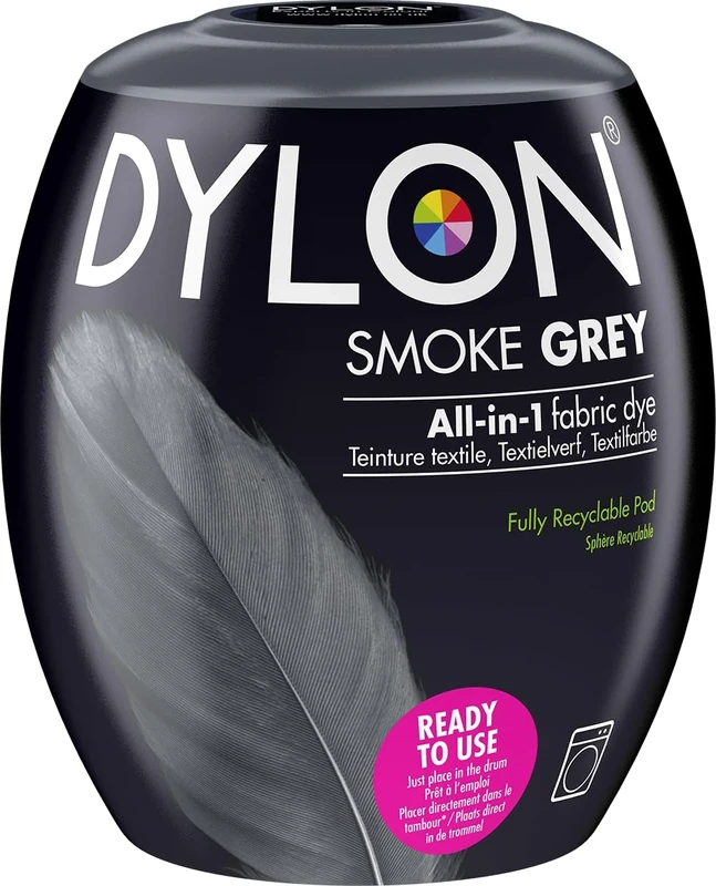 DYLON Washing Machine Fabric Dye Pod for Clothes & Soft Furnishings, Smoke Grey, 350 g (Pack of 1) (Packing May Vary)
