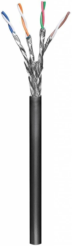 Goobay 77624 CAT 6 Outdoor Network Cable, S/FTP PiMF, Black, 100m Length