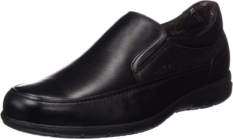 Fluchos | Men's Shoes | 8498 Chestnut Bird-STK- | Premium Cowhide Leather Shoe | Lace-up Closure | Rubber Floor, Black Black 000, 10.5 UK - Image 1