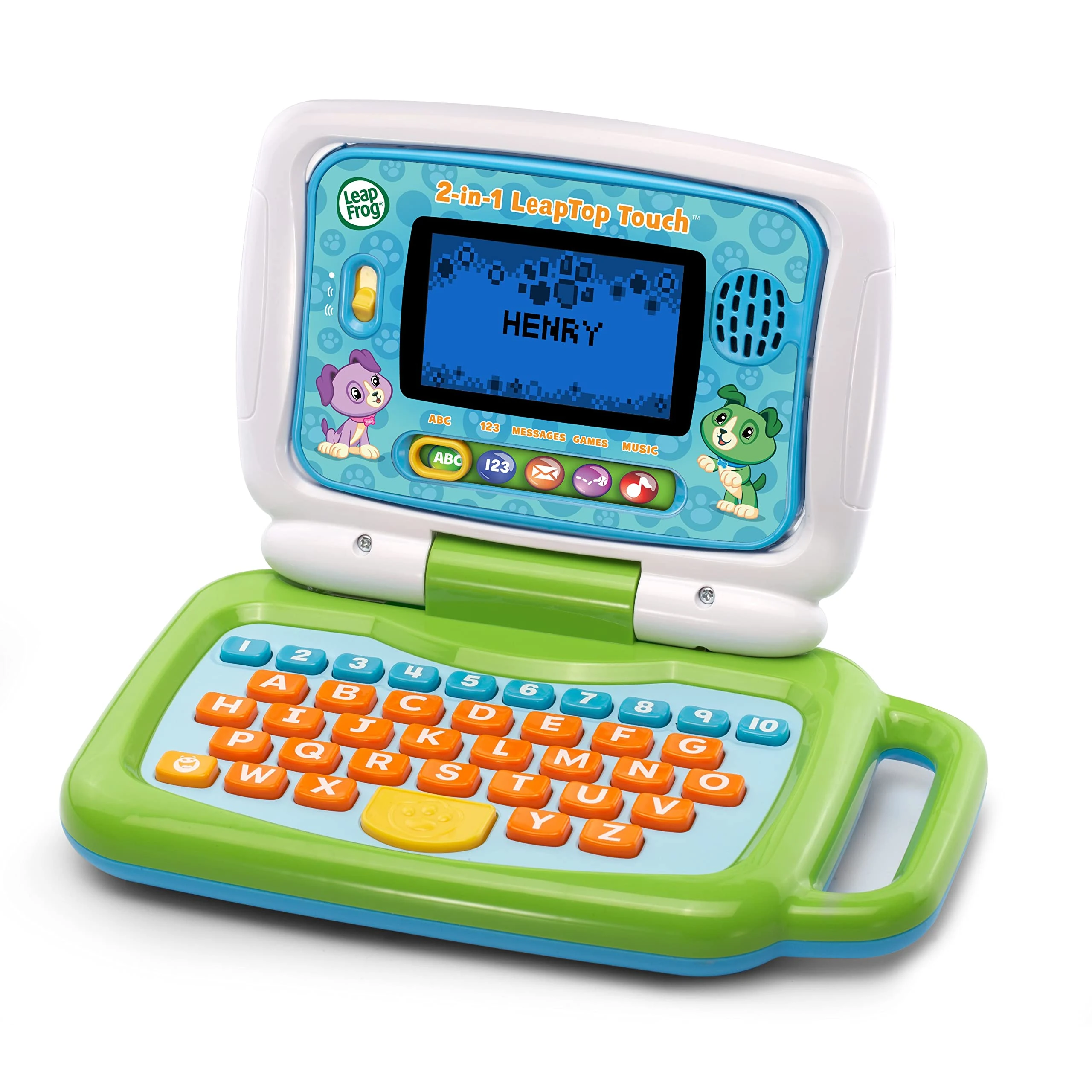 LeapFrog 2 in 1 LeapTop Touch Laptop, Green, Learning Tablet for Kids with 10 Modes of Play, Kids Laptop with Letters, Numbers, Vocabulary and Animals, Learning Toy Laptop for Kids Ages 2 Years +