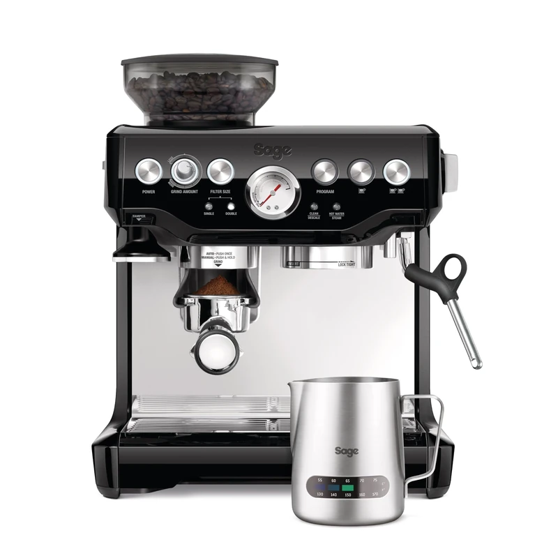 Sage the Barista Express Espresso Machine, Bean to Cup Coffee Machine with Milk Frother, BES875BKS - Black Sesame