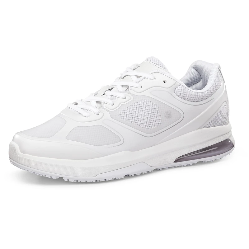 Shoes for Crews Men's Slip-Resistant Work Sneakers – Comfortable, Breathable & Water-Repellant – Ideal for Gastronomy Restaurant Catering Kitchen, Chef-Footwear, Waiter – Evolution II White