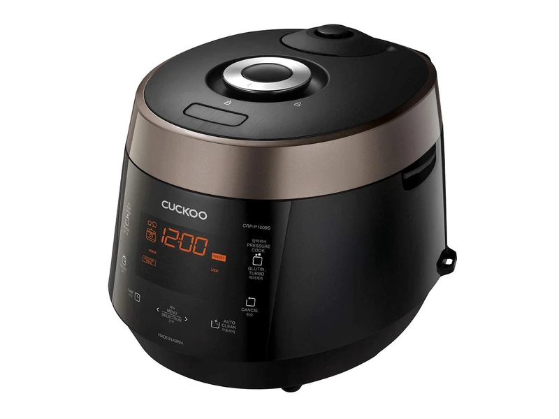 Cuckoo CRP-P1009S programmable pressure rice cooker, steam pressure, slow cooker, stainless steel - 1,8L - black