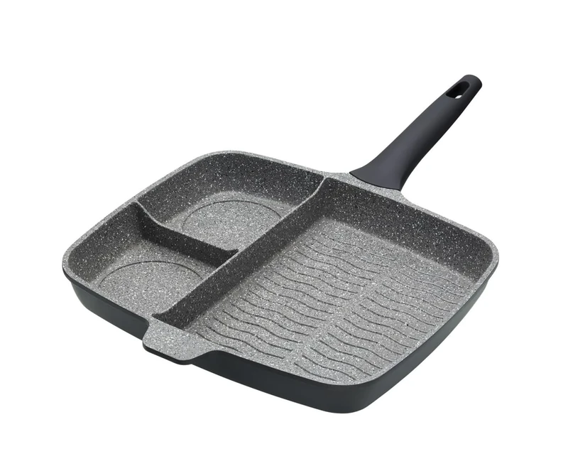 MasterClass Cast Aluminium Induction-Safe Non-Stick All-in-One Frying Pan, 32 cm (12.5"), Grey