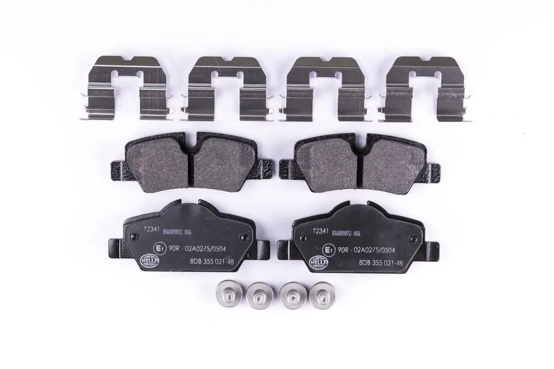 HELLA 8DB 355 021-481 Brake pad set - prepared for wear indicator - T2341 - for e.g. MINI