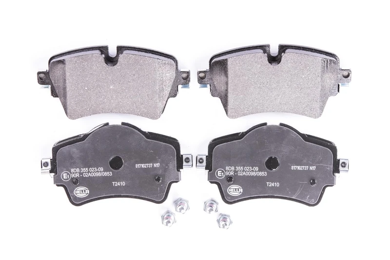HELLA 8DB 355 023-091 Brake pad set - prepared for wear indicator - T2410 - for e.g. BMW / MINI - Image 1
