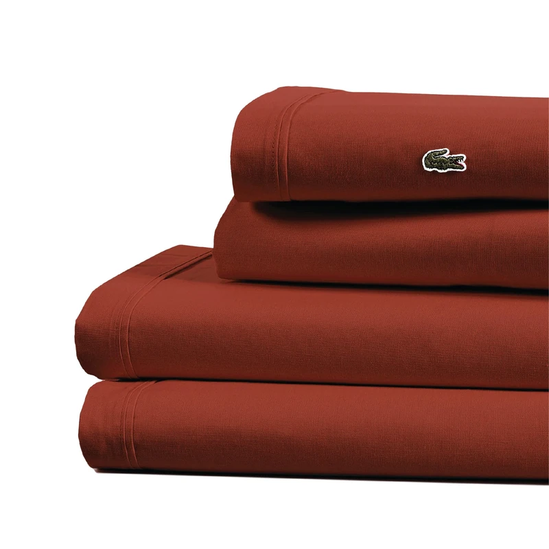 Lacoste Percale Solid Sheet, Chili Pepper, King