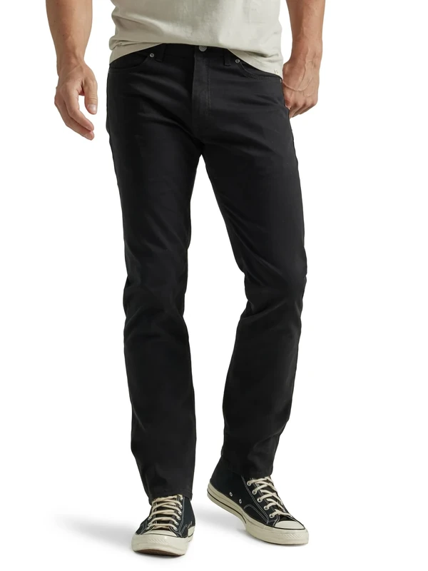 Lee Men's Performance Series Slim Straight Leg Jean Extreme Motion, Black, 38W x 29L