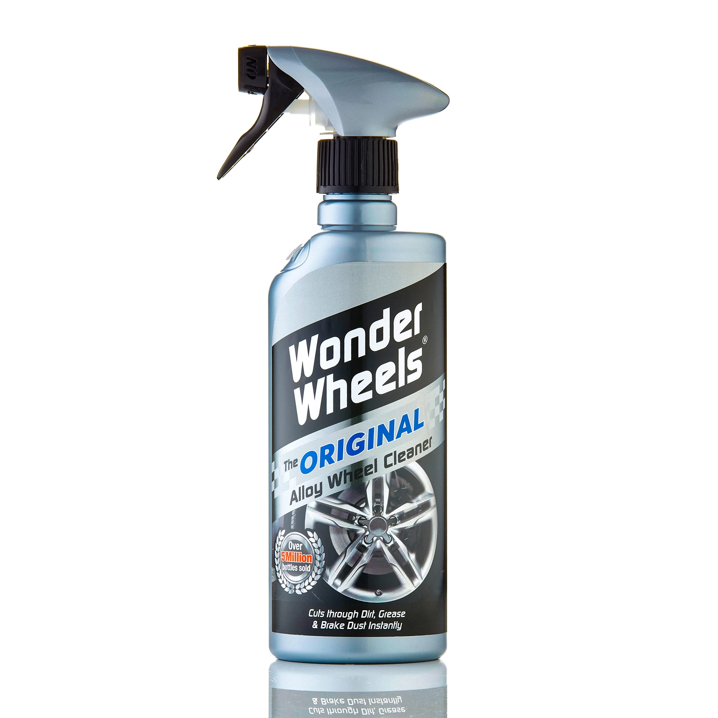 Wonder Wheels The Original Alloy Wheel Cleaner 600ml - Cleans Car Dirt Grease Brake Dust Instantly - Acid Free - Tire Cleaning Spray Washing
