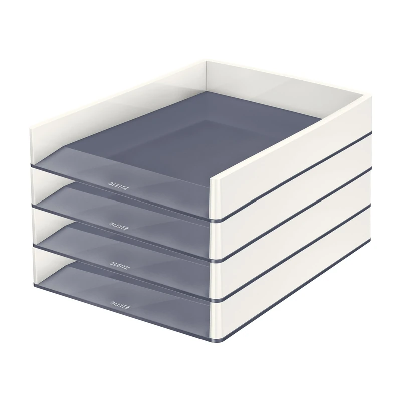 Leitz Wow Duo Colour Letter Tray Set of 4 White 53611001