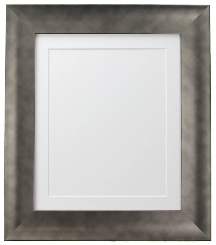 FRAMES BY POST Hygge Picture Photo Frame, Plastic Glass, Pewter with White Mount, 30 x 24 Image Size 24 x 20 Inches