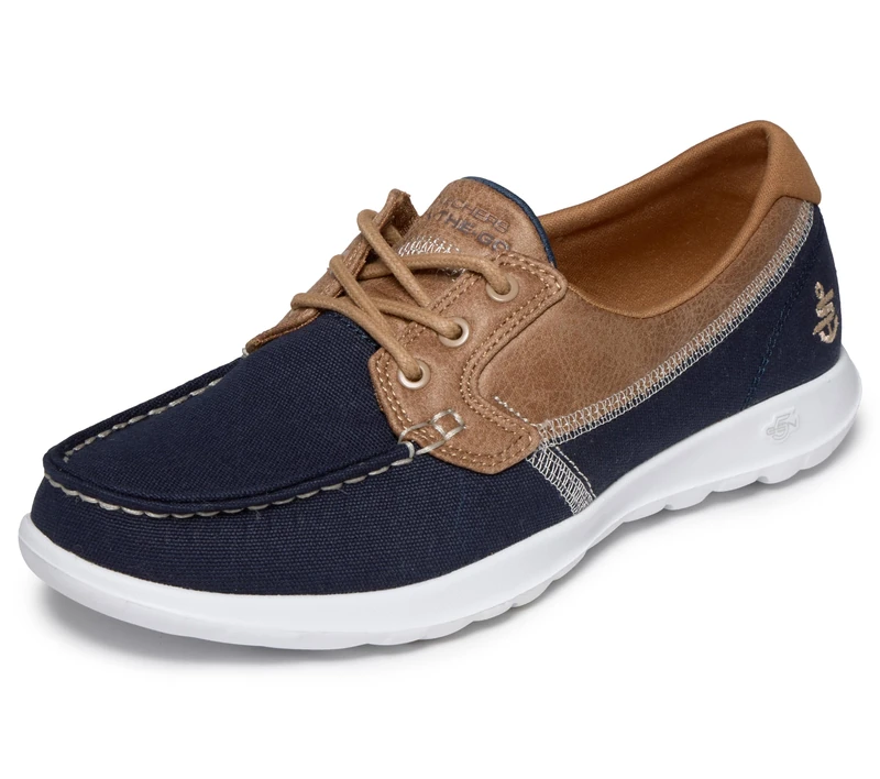 Skechers Women's Go Walk Lite-15430 Boat Shoe, Navy, 3 UK