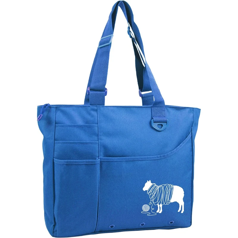 K1C2 Knit Happy Unwound Sheep Bright Bag, Multi-Colour, 36.83 x 45.72 x 3.81 cm - Image 1