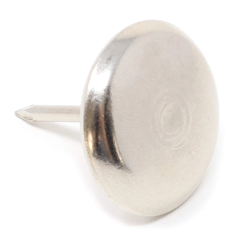 Adsamm® / 100 x Glides in metal with nail | Ø 0,98'' (Ø 25 mm) | silver | round | Premium quality furniture sliders with nail by Adsamm®
