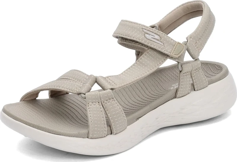 Skechers Women's Go 600-Brilliancy Sport Sandal, Natural, 3 UK