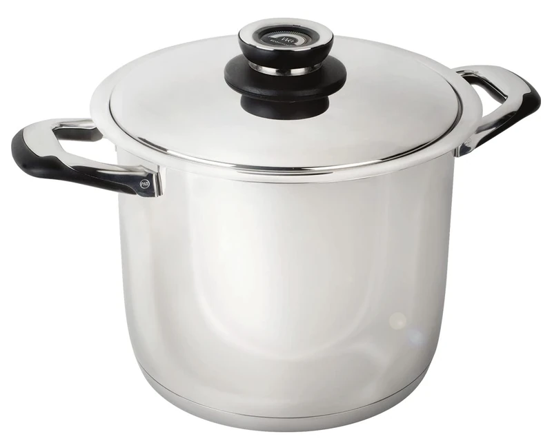 Ecovitam - 18/10 stainless steel cooking pot - suitable for all types of cookers - built-in thermometer - made in Italy (9L)
