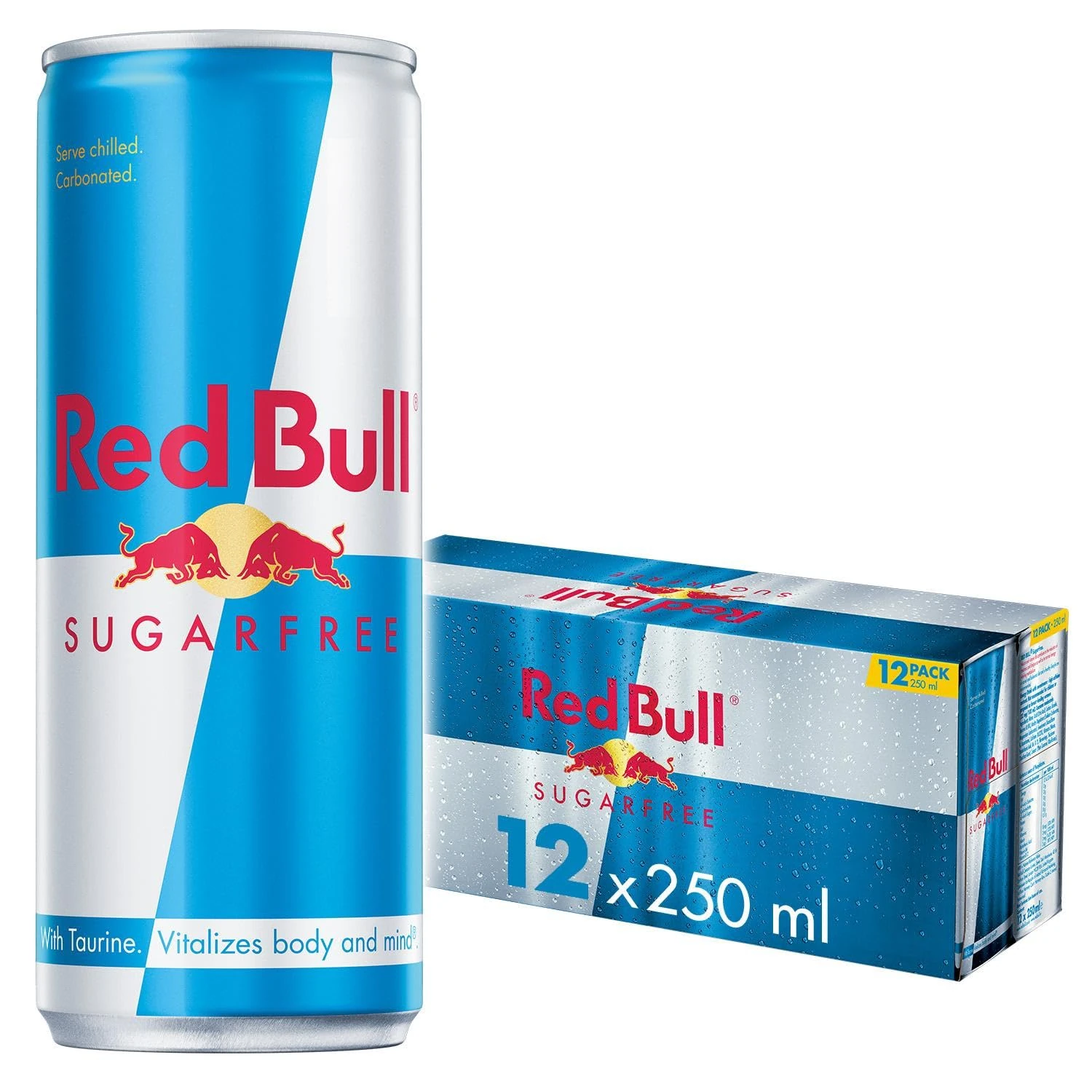 Red Bull Energy Drink Sugar Free, 250 ml (Pack of 12)