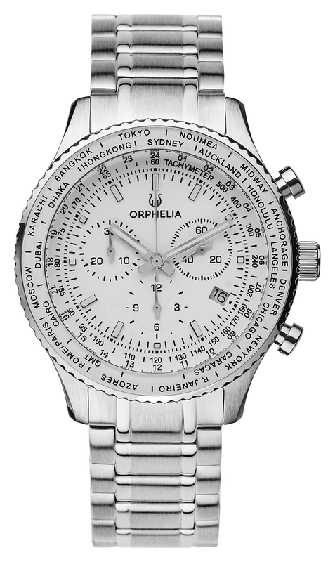 Orphelia Mens Quartz Watch, Chronograph Display and Stainless Steel Strap OR82702