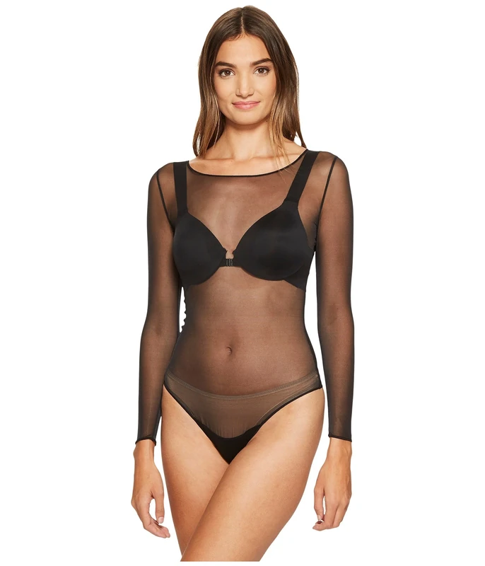 Spanx Women's Sheer Fashion Bodysuit, Black (Very Black 000), UK 16