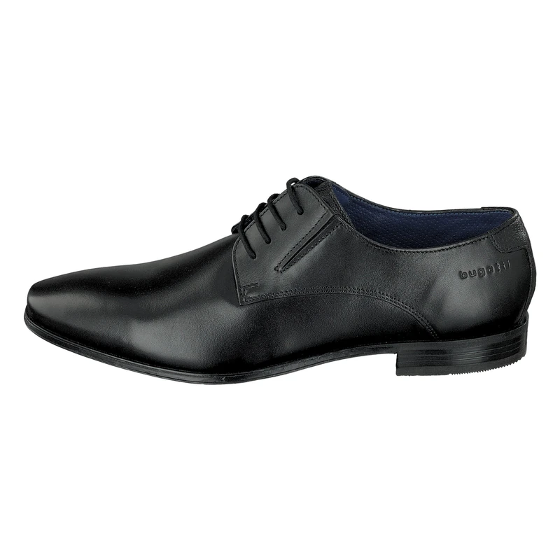 bugatti Men's Business shoe made of leather, classic derby with elastic band, Black, 11 UK