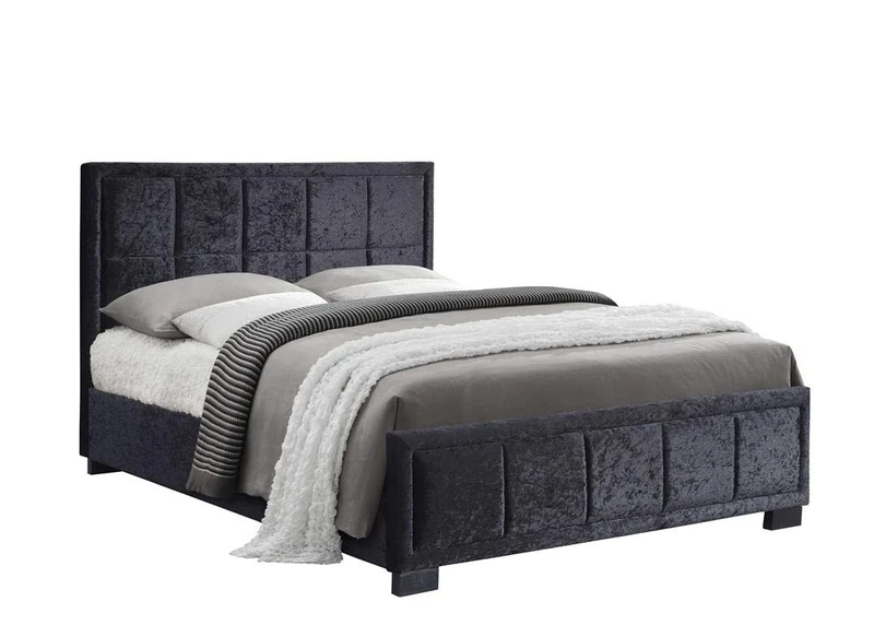 Birlea Hannover Bed Crushed Velvet - Black, Small Double