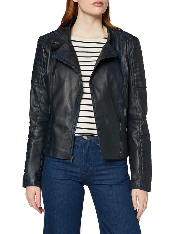 Urban Leather Women's Leather Motorcycle Jacket '58 LADIES' | Lambskin Biker Jacket | CE Approved Remouvable Armour for Back, Shoulders and Elbows