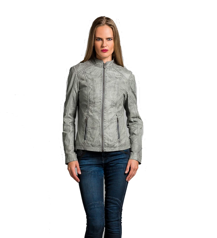 Urban Leather RT01 Ladies Jacket, Grey, Size Small