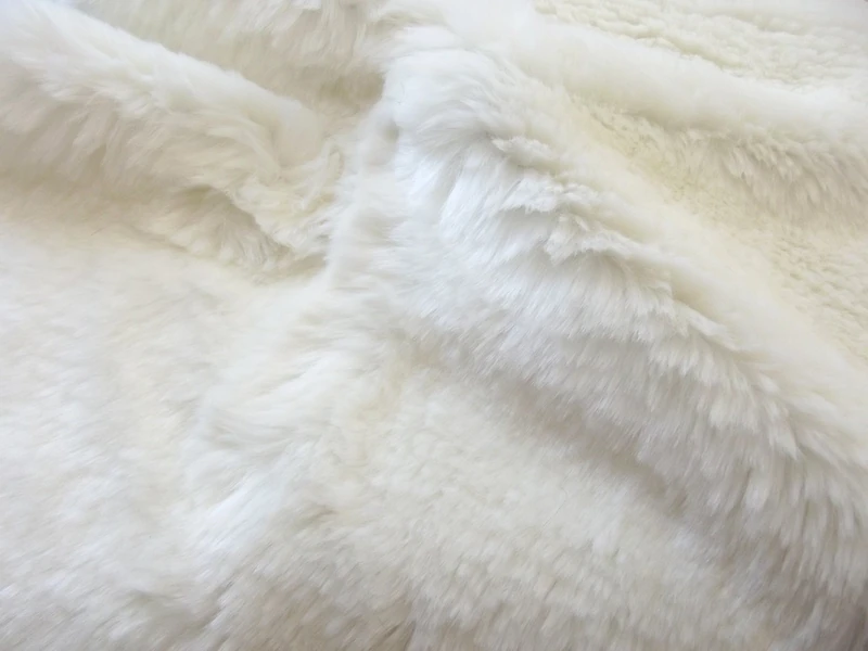 Super Luxury Faux Fur Fabric Material - Plush Super Soft Ivory, 1Mtr - 150cm x 100cm
