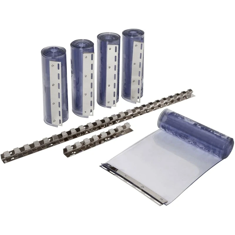 KERBL 291162 Strip Curtain Set (2x PVC Strips, 30 x 225 cm, Thickness 3 mm, for Stables / Paddocks / Halls, Transparent Curtain PVT, Against Draughts in the Stable)